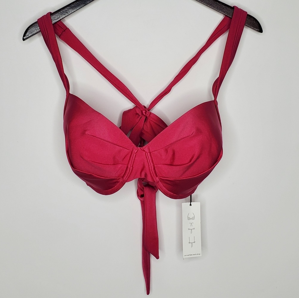 Calvin Klein Swim Pleated Convertible Bikini Top